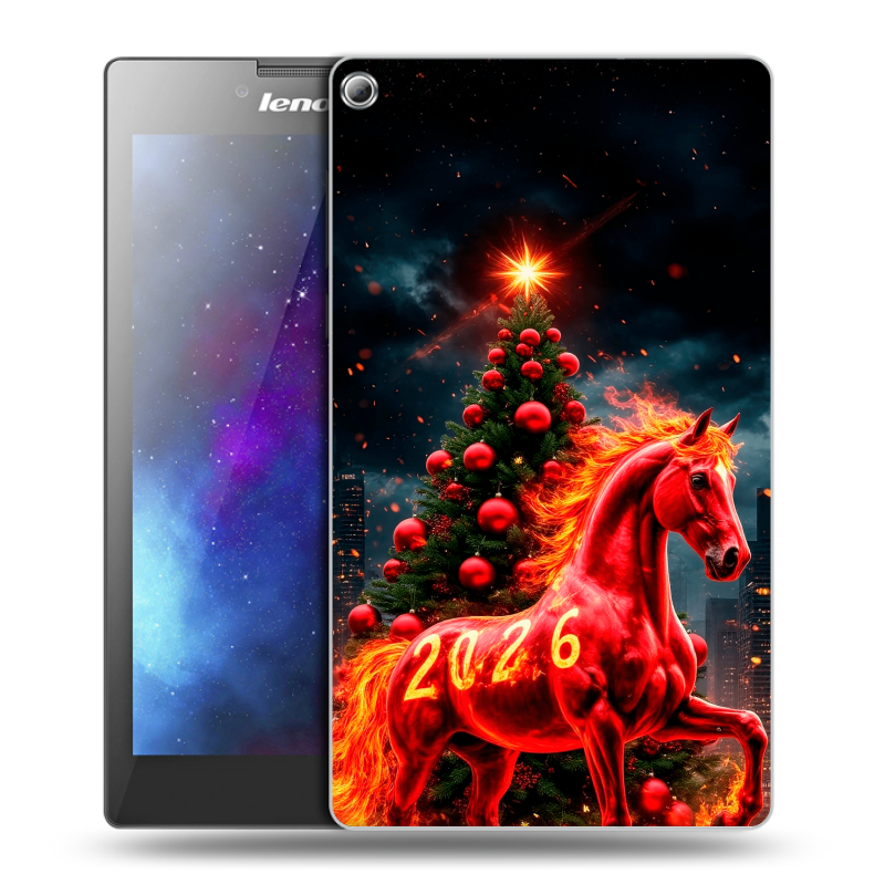Силиконовый чехол на Lenovo Tab 2 A7-20 с принтом Новый год Силиконовый чехол на Lenovo Tab 2 A7-20 с принтом Новый год