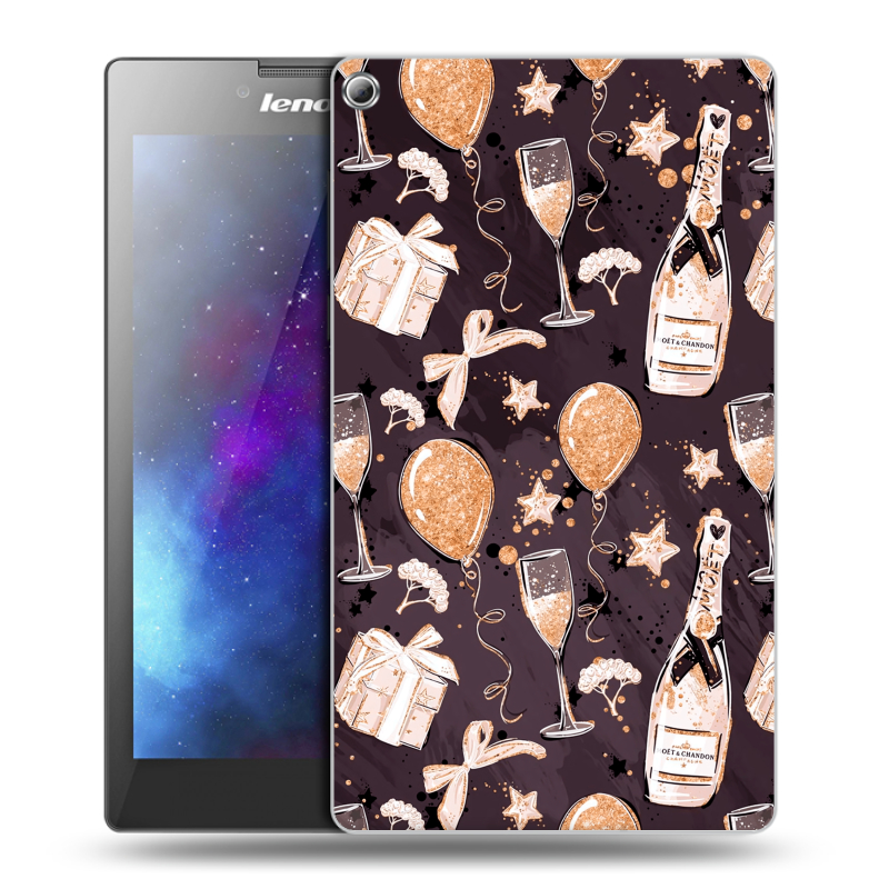 Силиконовый чехол на Lenovo Tab 2 A7-20 с принтом Новый год Силиконовый чехол на Lenovo Tab 2 A7-20 с принтом Новый год