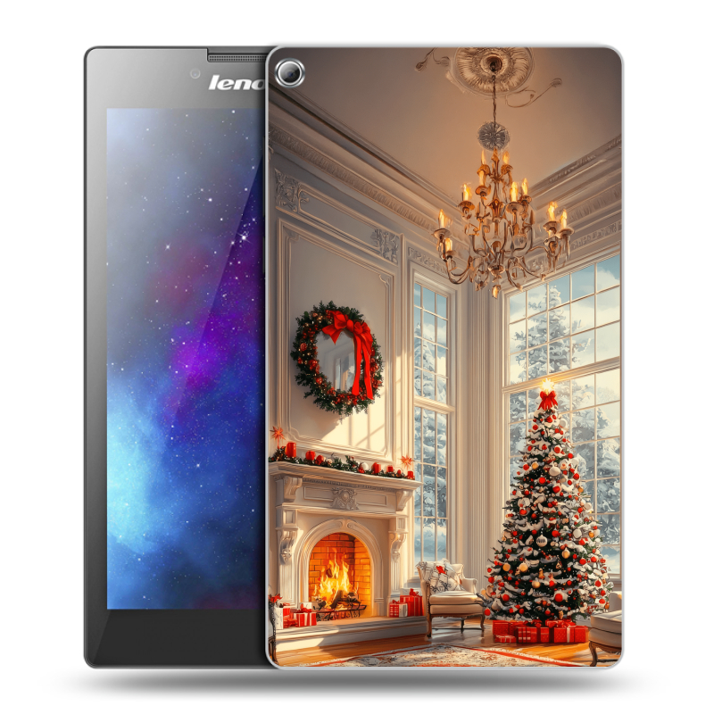 Силиконовый чехол на Lenovo Tab 2 A7-20 с принтом Новый год Силиконовый чехол на Lenovo Tab 2 A7-20 с принтом Новый год