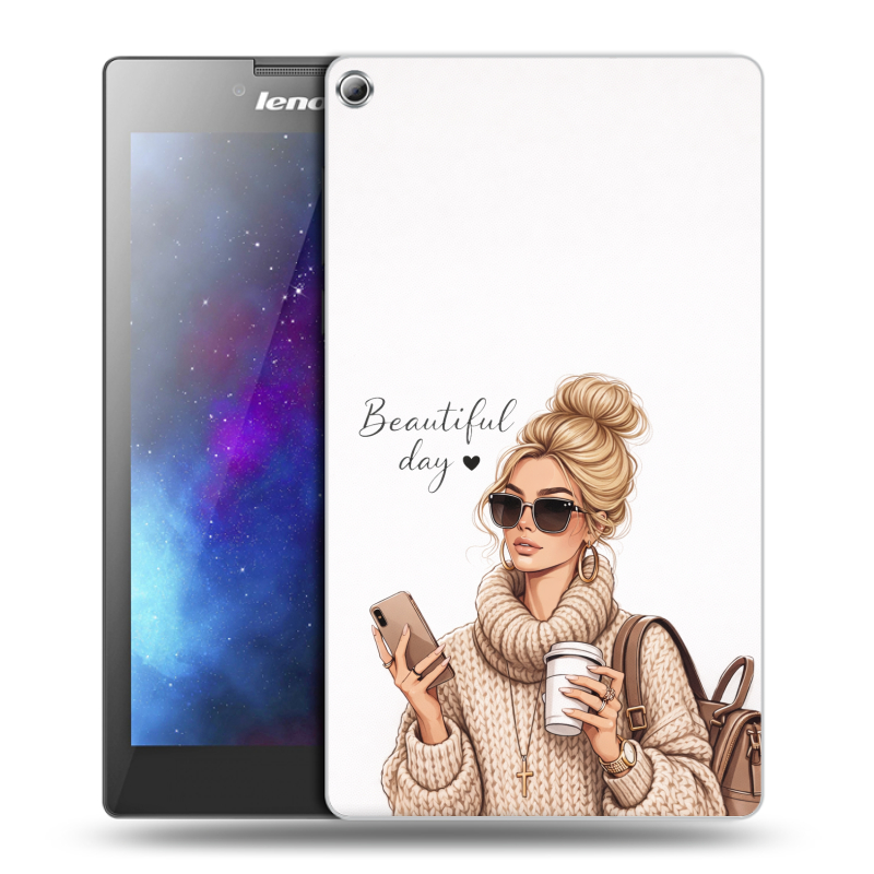 Силиконовый чехол на Lenovo Tab 2 A7-20 с принтом женский Силиконовый чехол на Lenovo Tab 2 A7-20 с принтом женский