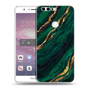 Силиконовый противоударный чехол на Huawei Honor 8 с принтом Мрамор зеленое золото Силиконовый противоударный чехол на Huawei Honor 8 с принтом Мрамор зеленое золото