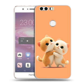 Силиконовый противоударный чехол на Huawei Honor 8 с принтом Милые котики Силиконовый противоударный чехол на Huawei Honor 8 с принтом Милые котики
