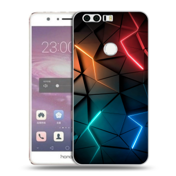 Силиконовый противоударный чехол на Huawei Honor 8 с принтом Абстракция неон Силиконовый противоударный чехол на Huawei Honor 8 с принтом Абстракция неон