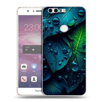 Силиконовый противоударный чехол на Huawei Honor 8 с принтом Листья Силиконовый противоударный чехол на Huawei Honor 8 с принтом Листья