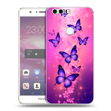 Силиконовый противоударный чехол на Huawei Honor 8 с принтом Бабочки