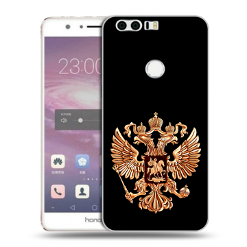Силиконовый противоударный чехол на Huawei Honor 8 с принтом Герб России золотой Силиконовый противоударный чехол на Huawei Honor 8 с принтом Герб России золотой