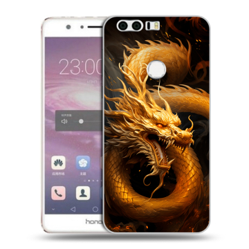 Силиконовый противоударный чехол на Huawei Honor 8 с принтом Золотой дракон Силиконовый противоударный чехол на Huawei Honor 8 с принтом Золотой дракон