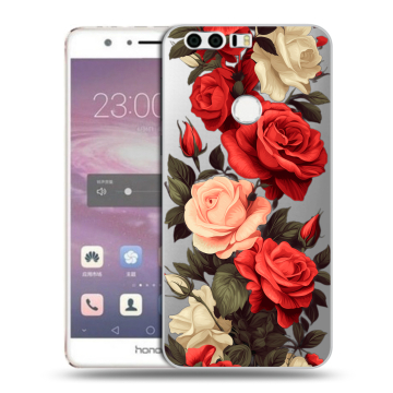 Силиконовый противоударный чехол на Huawei Honor 8 с принтом Розы