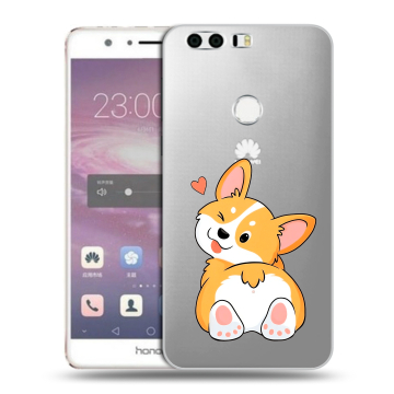 Силиконовый противоударный чехол на Huawei Honor 8 с принтом Корги