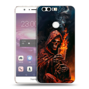 Силиконовый противоударный чехол на Huawei Honor 8 с принтом Скелет и карты