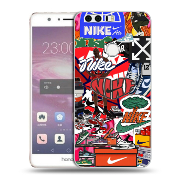 Силиконовый противоударный чехол на Huawei Honor 8 с принтом Найк Nike яркий