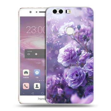 Силиконовый противоударный чехол на Huawei Honor 8 с принтом Розы цветы Силиконовый противоударный чехол на Huawei Honor 8 с принтом Розы цветы