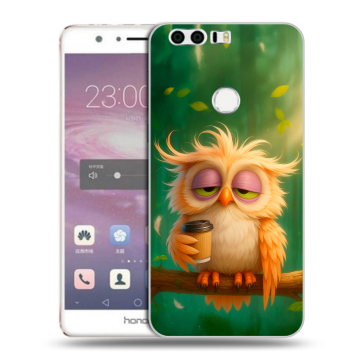 Силиконовый противоударный чехол на Huawei Honor 8 с принтом сова Силиконовый противоударный чехол на Huawei Honor 8 с принтом сова
