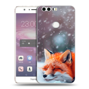 Силиконовый противоударный чехол на Huawei Honor 8 с принтом лиса Силиконовый противоударный чехол на Huawei Honor 8 с принтом лиса