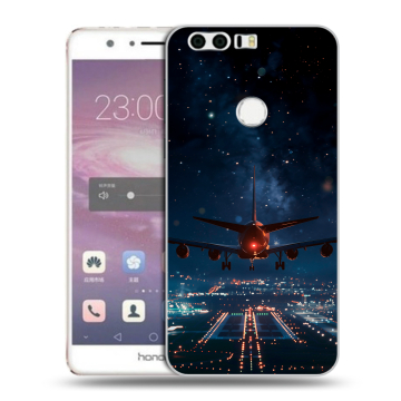 Силиконовый противоударный чехол на Huawei Honor 8 с принтом самолет