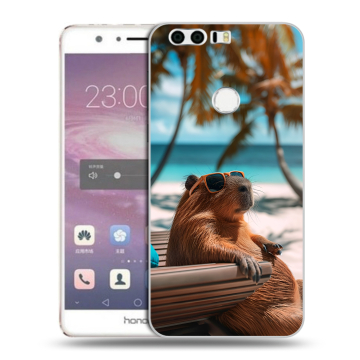 Силиконовый противоударный чехол на Huawei Honor 8 с принтом Капибара