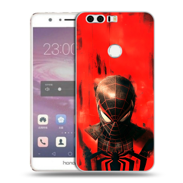 Силиконовый противоударный чехол на Huawei Honor 8 с принтом человек паук spiderman