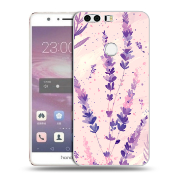 Силиконовый противоударный чехол на Huawei Honor 8 с принтом цветы лаванда