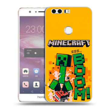 Силиконовый противоударный чехол на Huawei Honor 8 с принтом Майнкрафт Minecraft