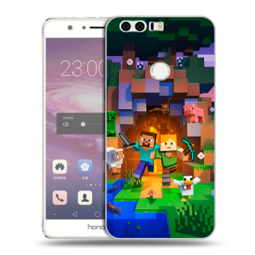 Силиконовый противоударный чехол на Huawei Honor 8 с принтом Майнкрафт Minecraft Силиконовый противоударный чехол на Huawei Honor 8 с принтом Майнкрафт Minecraft