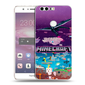 Силиконовый противоударный чехол на Huawei Honor 8 с принтом Майнкрафт Minecraft