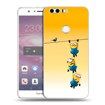 Силиконовый противоударный чехол на Huawei Honor 8 с принтом Миньоны