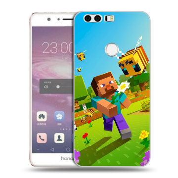 Силиконовый противоударный чехол на Huawei Honor 8 с принтом Майнкрафт Minecraft