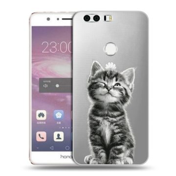 Силиконовый противоударный чехол на Huawei Honor 8 с принтом Котенок Силиконовый противоударный чехол на Huawei Honor 8 с принтом Котенок