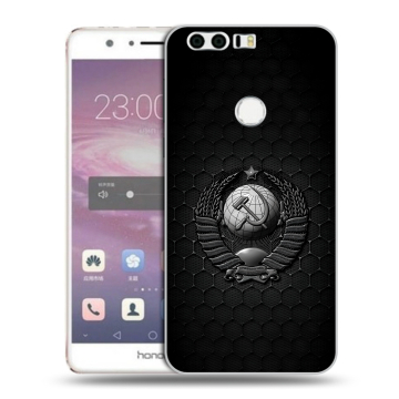 Силиконовый противоударный чехол на Huawei Honor 8 с принтом Герб Флаг СССР