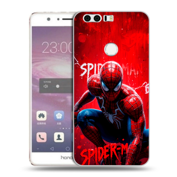 Силиконовый противоударный чехол на Huawei Honor 8 с принтом Spiderman Человек паук Силиконовый противоударный чехол на Huawei Honor 8 с принтом Spiderman Человек паук