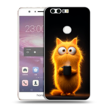 Силиконовый противоударный чехол на Huawei Honor 8 с принтом Смешной кот