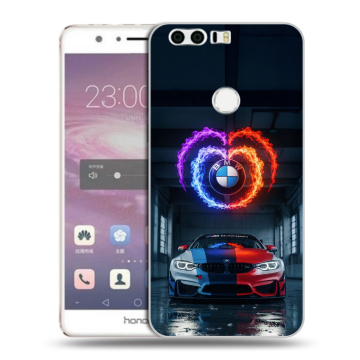 Силиконовый противоударный чехол на Huawei Honor 8 с принтом BMW БМВ
