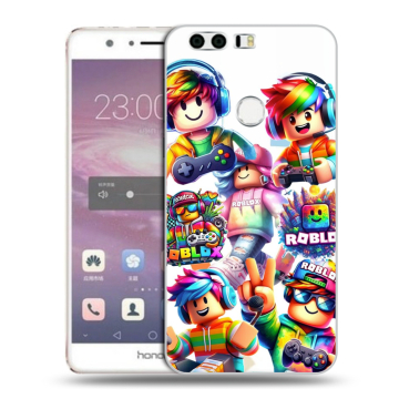 Силиконовый противоударный чехол на Huawei Honor 8 с принтом Roblox Роблокс