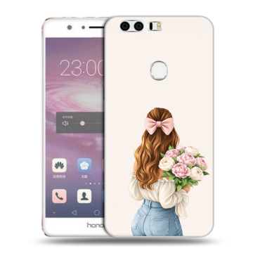 Силиконовый противоударный чехол на Huawei Honor 8 с принтом женский