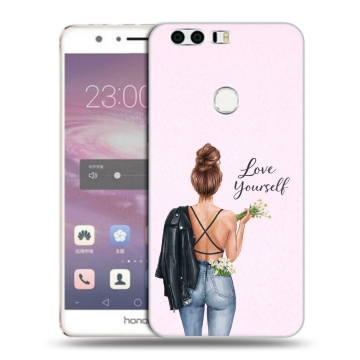 Силиконовый противоударный чехол на Huawei Honor 8 с принтом женский
