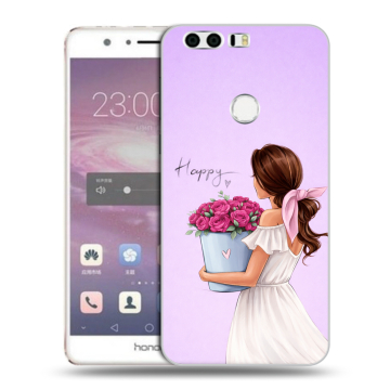 Силиконовый противоударный чехол на Huawei Honor 8 с принтом женский