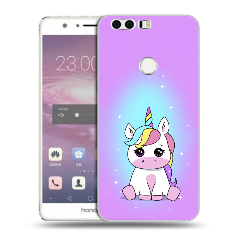 Силиконовый противоударный чехол на Huawei Honor 8 с принтом Единорог Силиконовый противоударный чехол на Huawei Honor 8 с принтом Единорог