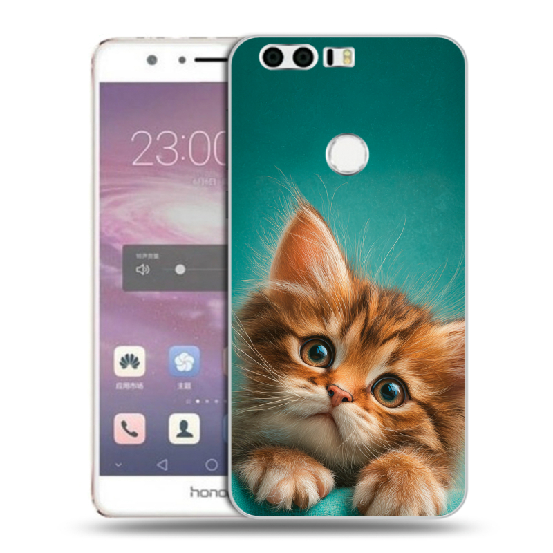 Силиконовый противоударный чехол на Huawei Honor 8 с принтом котенок Силиконовый противоударный чехол на Huawei Honor 8 с принтом котенок