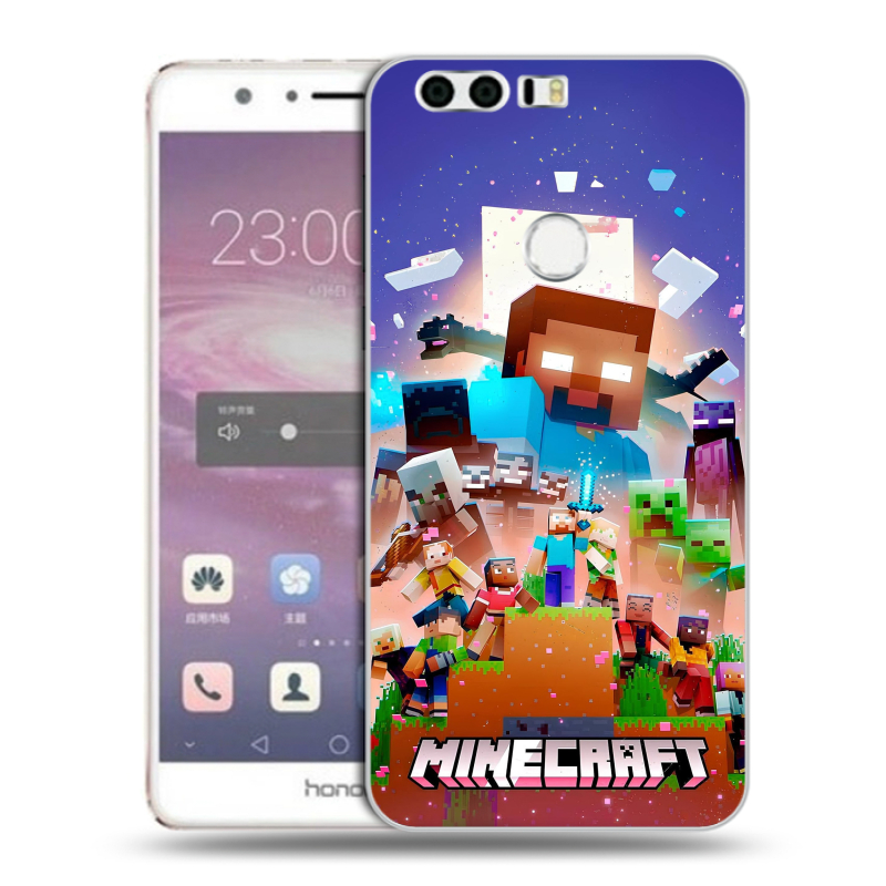 Силиконовый противоударный чехол на Huawei Honor 8 с принтом Майнкрафт Minecraft Силиконовый противоударный чехол на Huawei Honor 8 с принтом Майнкрафт Minecraft