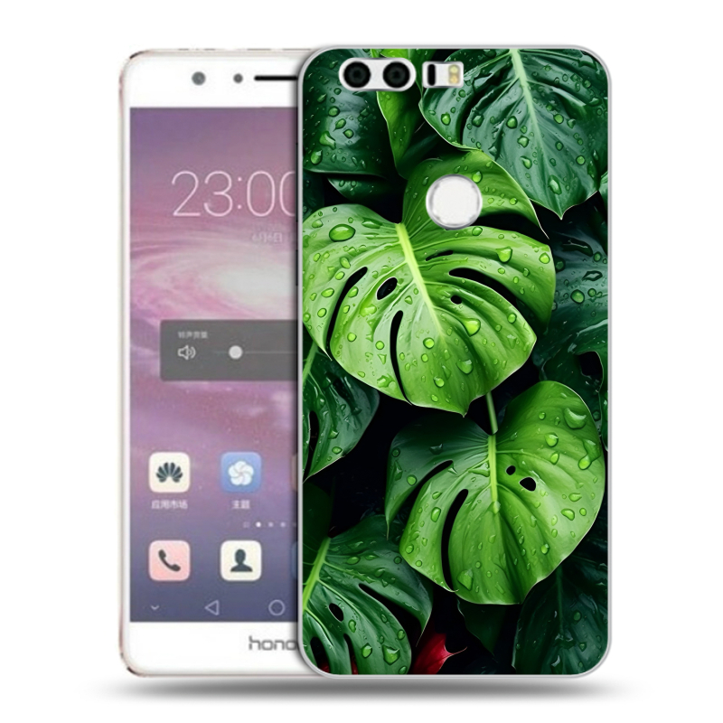 Силиконовый противоударный чехол на Huawei Honor 8 с принтом Листья Силиконовый противоударный чехол на Huawei Honor 8 с принтом Листья