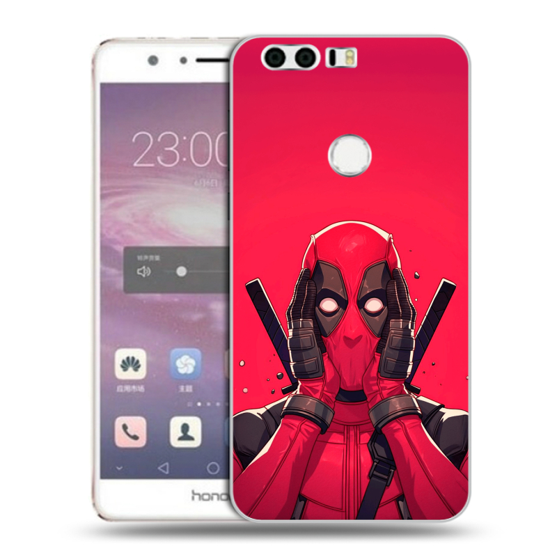 Силиконовый противоударный чехол на Huawei Honor 8 с принтом Дедпул Deadpool Силиконовый противоударный чехол на Huawei Honor 8 с принтом Дедпул Deadpool