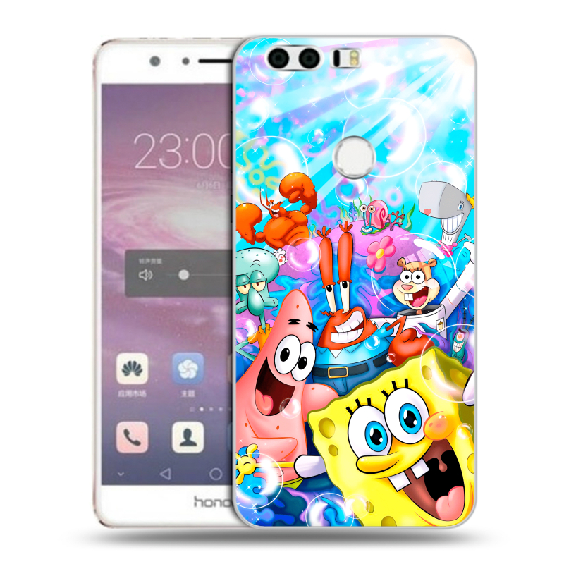 Силиконовый противоударный чехол на Huawei Honor 8 с принтом спанчбоб спанч боб Силиконовый противоударный чехол на Huawei Honor 8 с принтом спанчбоб спанч боб