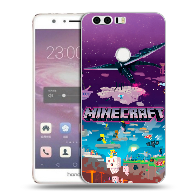 Силиконовый противоударный чехол на Huawei Honor 8 с принтом Майнкрафт Minecraft Силиконовый противоударный чехол на Huawei Honor 8 с принтом Майнкрафт Minecraft