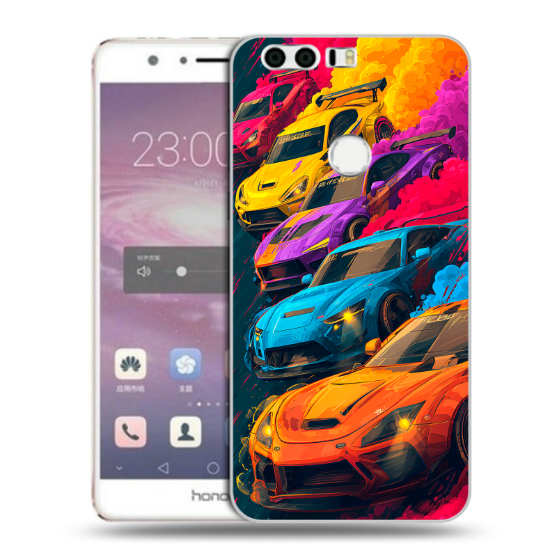 Силиконовый противоударный чехол на Huawei Honor 8 с принтом Тачки Силиконовый противоударный чехол на Huawei Honor 8 с принтом Тачки