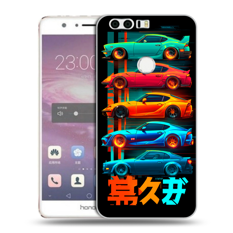Силиконовый противоударный чехол на Huawei Honor 8 с принтом машины тачки Силиконовый противоударный чехол на Huawei Honor 8 с принтом машины тачки