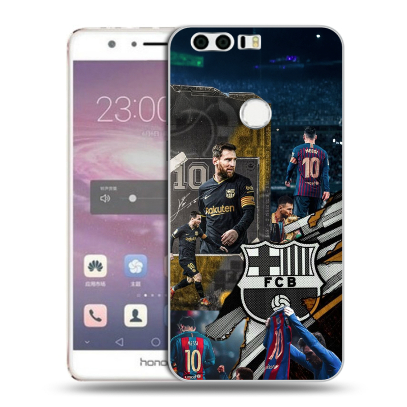 Силиконовый противоударный чехол на Huawei Honor 8 с принтом Messi Barcelona Силиконовый противоударный чехол на Huawei Honor 8 с принтом Messi Barcelona