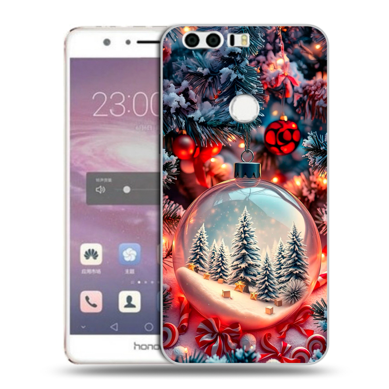 Силиконовый противоударный чехол на Huawei Honor 8 с принтом Новый год Силиконовый противоударный чехол на Huawei Honor 8 с принтом Новый год