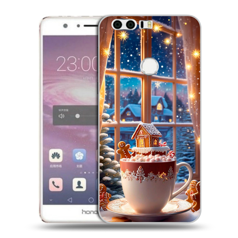 Силиконовый противоударный чехол на Huawei Honor 8 с принтом Новый год Силиконовый противоударный чехол на Huawei Honor 8 с принтом Новый год
