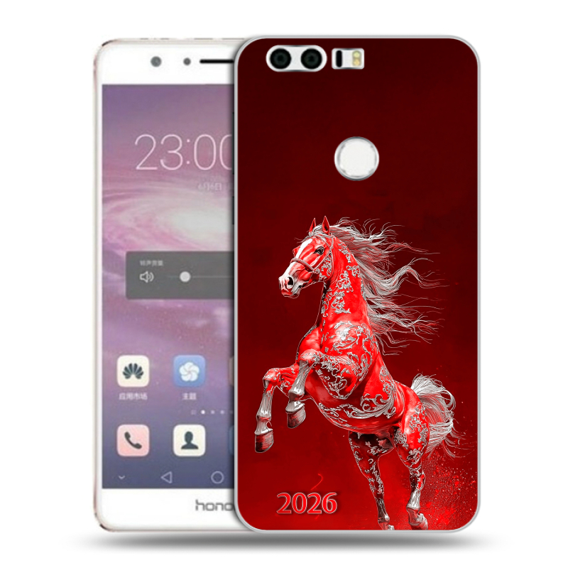 Силиконовый противоударный чехол на Huawei Honor 8 с принтом Новый год Силиконовый противоударный чехол на Huawei Honor 8 с принтом Новый год