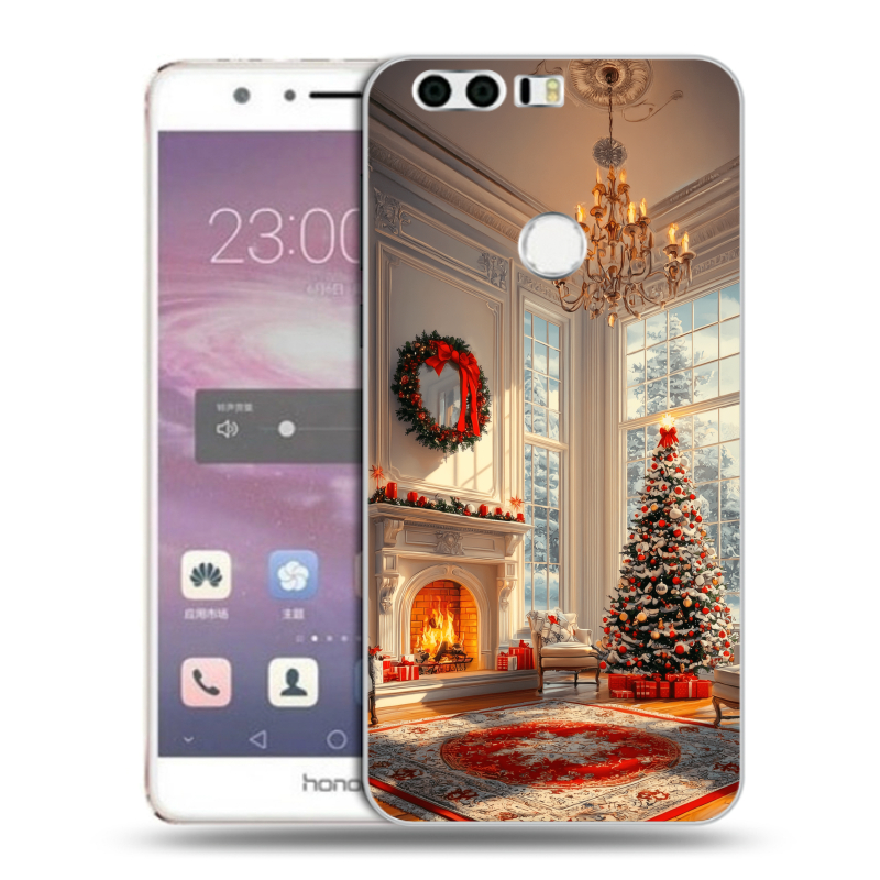 Силиконовый противоударный чехол на Huawei Honor 8 с принтом Новый год Силиконовый противоударный чехол на Huawei Honor 8 с принтом Новый год